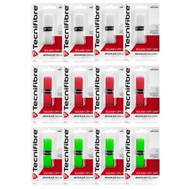 Tecnifibre Taśma podstawowa Squash Dry Grip w kolorach 12 sztuk