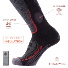 Skarpety Therm-Ic Skisocke Calf Ski Double Insulation (optymalna izolacja przed zimnem) czarne - 1 para