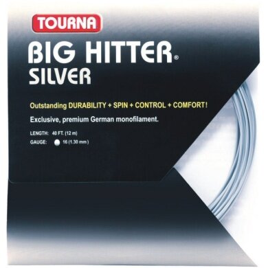 Tourna struna tenisowa Big Hitter srebrna 12m zestaw