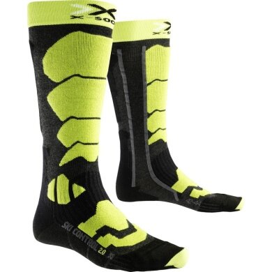 X-Socks Skarpetki narciarskie Control 2.0 antracyt/limonka męskie - 1 para