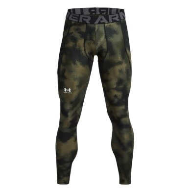 Legginsy sportowe Under Armour Printed HG (obcisłe, dopasowane) zielone/kamuflaż męskie