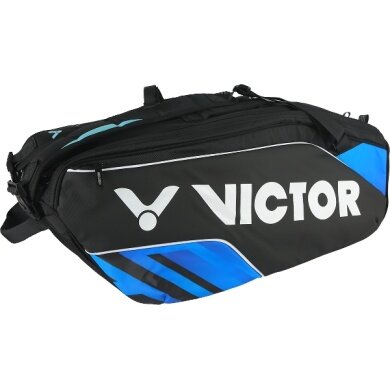 Victor Racketbag Doublethermobag BR9213 CF (Torba na rakiety, 2 główne komory, komora na buty) 2024 czarny/niebieski