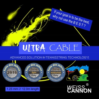 WeissCannon Sznur tenisowy Ultra Cable czarny 12m Zestaw