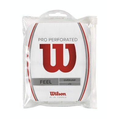 Wilson Overgrip Pro Perforowany 0.55mm biały 12 sztuk w opakowaniu