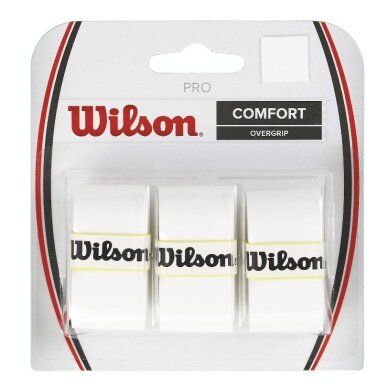 Wilson Overgrip Pro 0.6mm (Komfort/gładki/lekko klejący) biały 3 szt.