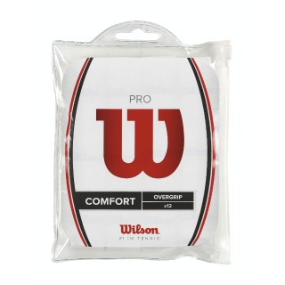 Wilson Overgrip Pro 0.6mm (Komfort/gładki/lekko klejący) biały 12 sztuk w opakowaniu