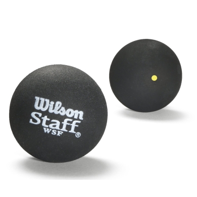 Wilson Squashball Staff (1 żółta kropka, prędkość wolna) czarny - 1 piłka