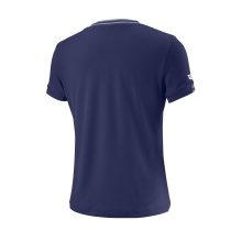 Koszulka tenisowa Wilson Team V-Neck #18 ciemnoniebieska dla dziewczynek