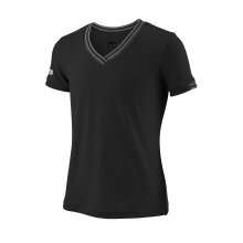 Koszulka tenisowa Wilson Team V-Neck czarna dla dziewczynek