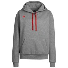 Wilson Bluza z kapturem Fundamentals Cotton Hoodie z kapturem (Bawełna) szara/czerwona Damska