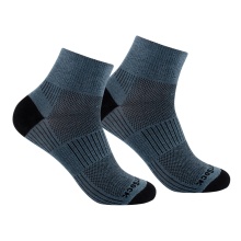 Wrightsock Skarpetki sportowe Quarter Coolmesh II (cienkie, oddychające, wygodne) szare/niebieskie - 1 para