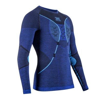 X-Bionic Bielizna Funkcyjna Longsleeve Merino-Natural Shirt (Wełna Merino) niebieska męska