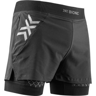 X-Bionic Spodenki biegowe Twyce Race 2w1 Short (wbudowane spodenki wewnętrzne) krótkie czarne/grafitowe męskie