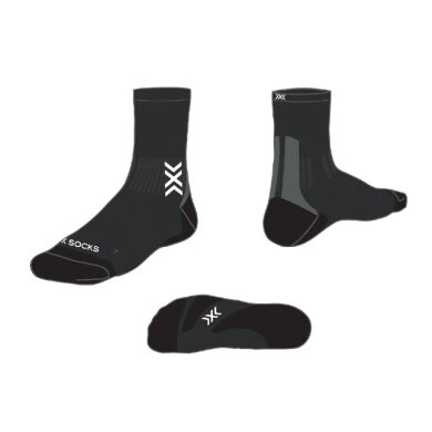 X-Socks Skarpetki biegowe Crew Run Discovery Merino czarne/szare męskie - 1 para