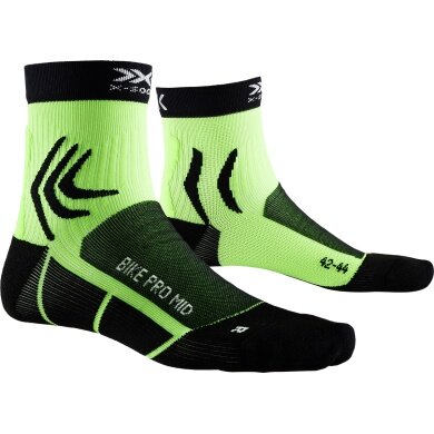 X-Socks Skarpetki Rowerowe Pro Mid 4.0 zielono/czarne Męskie - 1 Para