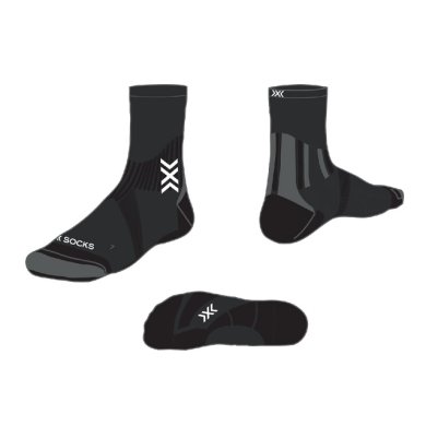 X-Socks Skarpetki biegowe Crew Run Perform Warm czarne/szare męskie - 1 para