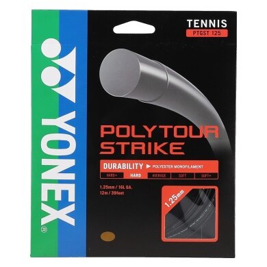 Yonex Sznur tenisowy Poly Tour Strike (Trwałość+Kontrola) czarny 12m Zestaw