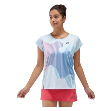 Koszulka tenisowa Yonex Crew Neck US Open 2024 miętowo-niebieska damska