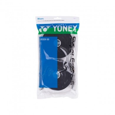 Yonex Overgrip Wet Super Grap 0.6mm (Komfort/gładki/lekko klejący) czarny 30 sztuk w opakowaniu