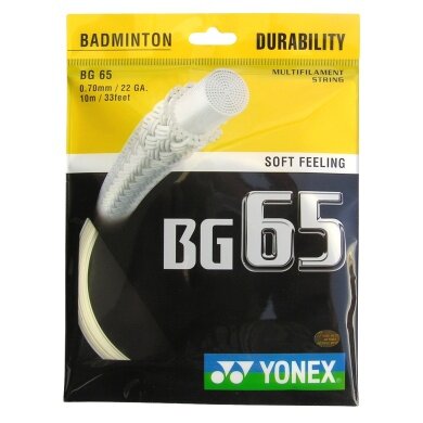 Yonex Sznur do badmintona BG65 (Uniwersalny+Trwałość) naturalny 10m Zestaw