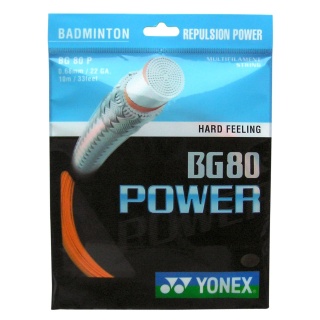 Yonex Sznur do badmintona BG 80 Power (Power+Touch) pomarańczowy 10m Zestaw