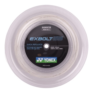 Yonex Sznur do badmintona Exbolt 65 (Kontrola) biały 200m rolka