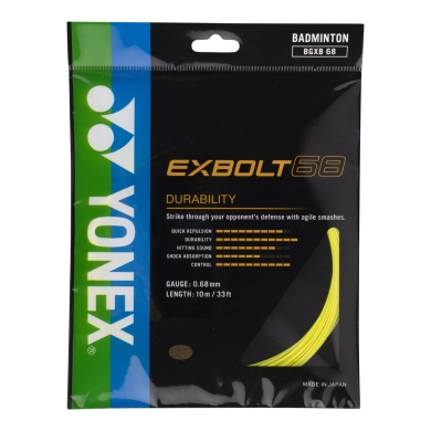 Yonex Sznurek do badmintona Exbolt 68 (trwałość) żółty 10m zestaw