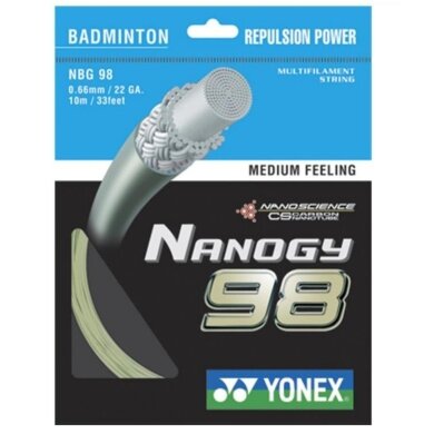 Nawleczka z naciągiem do badmintona Yonex Nanogy 98 (Power+Touch) złoty