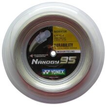 Yonex Nicięta do badmintona Nanogy 95 (Wytrzymałość+Moc) srebrna 200m rolka