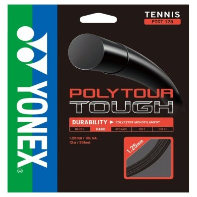 Nawleczka z żyłką tenisową Yonex Poly Tour Tough 1.25 (trwałość) czarna