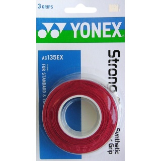 Yonex Overgrip Strong 0.6mm czerwony 3 szt.