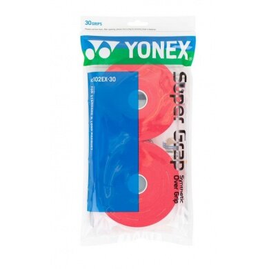 Yonex Overgrip Wet Super Grap 0.6mm (Komfort/gładki/lekko przyczepny) bordowy 30 sztuk w opakowaniu