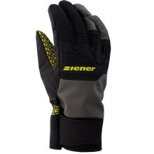 Rękawice Zimowe Ziener Garim AS® Glove Ski Alpine (wiatroszczelne, wodoodporne) czarne/szare/żółte męskie - 1 para