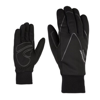 Rękawice zimowe Ziener Unico Glove Crosscountry (z dzianinowym mankietem, wiatroszczelne, wodoodporne) czarne