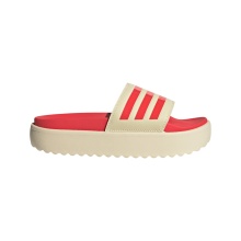 adidas klapki Adilette Platform beżowo/czerwone damskie - 1 para