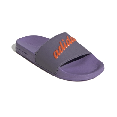 adidas Klapki Adilette Shower - napis adidas - fioletowe damskie