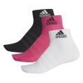 adidas Skarpetki sportowe Ankle Light czarne/białe/różowe - 3 pary