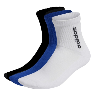 adidas Skarpetki sportowe Ankle Half Cushioned Quarter niebiesko/biało/czarne - 3 pary