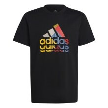 adidas Koszulka tenisowa Graphic czarna dla chłopców