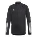 adidas Koszulka z długim rękawem Condivo 20 Top (recyklingowany poliester, 1/4 Zamek) czarny dla chłopców