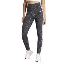 adidas Legginsy sportowe Essentials 3-Pasy Animal Print szare/czarne damskie