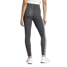 adidas Legginsy sportowe Essentials 3-Pasy Animal Print szare/czarne damskie