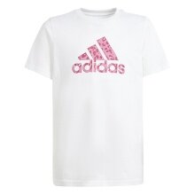 adidas T-shirt Freizeitowy z nadrukiem zwierzęcym (100% bawełna) biały dziecięcy