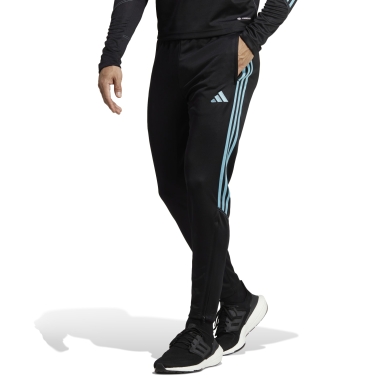 adidas Spodnie treningowe Tiro 23 Club Pant (100% poliester) długie czarne/niebieskie męskie