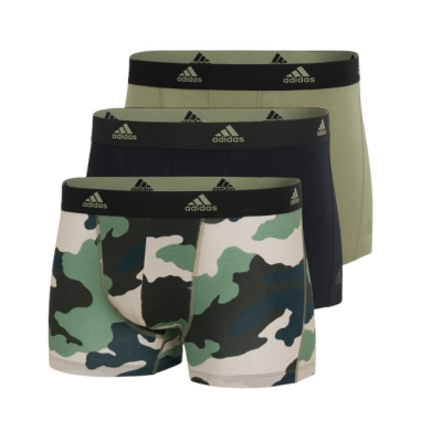 adidas bielizna bokserki Active Flex Cotton Trunk (bawełna) czarny/zielony/kamuflaż - 3 sztuki