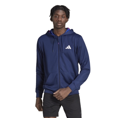 adidas Kurtka treningowa Train Essentials Seasonal Training Full Zip (z kapturem, oddychająca) granatowa męska