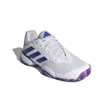 adidas Buty tenisowe Barricade Allcourt 2024 białe/niebieskie dziecięce