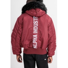 Alpha Industries Kurtka lotnicza 45P z kapturem burgundowa męska