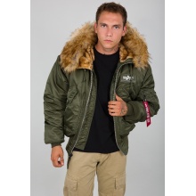 Alpha Industries Kurtka lotnicza 45P z kapturem ciemnozielona męska