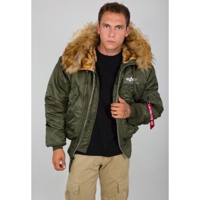 Alpha Industries Kurtka lotnicza 45P z kapturem ciemnozielona męska